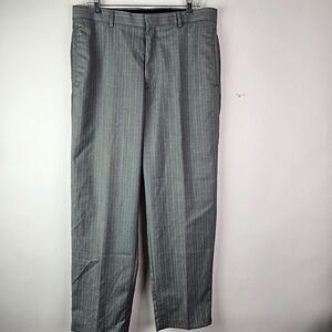 The Savile‎ Row Company London Pants Mens 34 x 30 Gray Striped Slacks